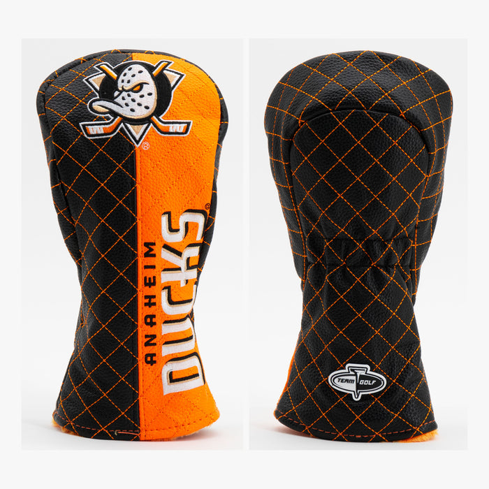 Anaheim Ducks Split Quilted Fairway Headcover, front and back views