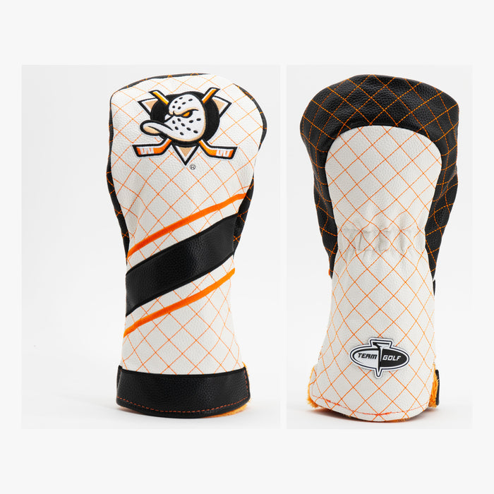 Anaheim Ducks Striped Quilted Driver Headcover, front and back views