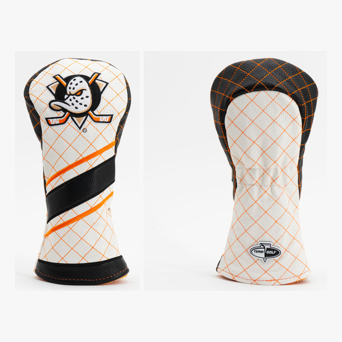 Anaheim Ducks Striped Quilted Fairway Headcover, front and back views