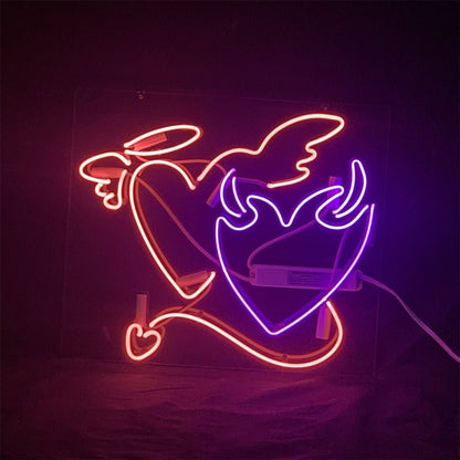 Angels& Demons Heart Neon Signs - Club Rehab