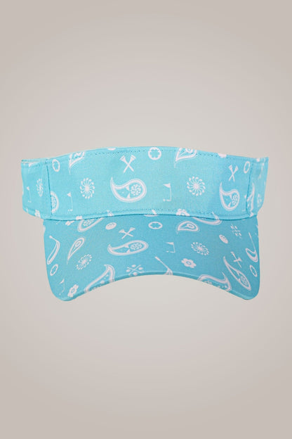 Aqua Paisley Sport Visor - Club Rehab