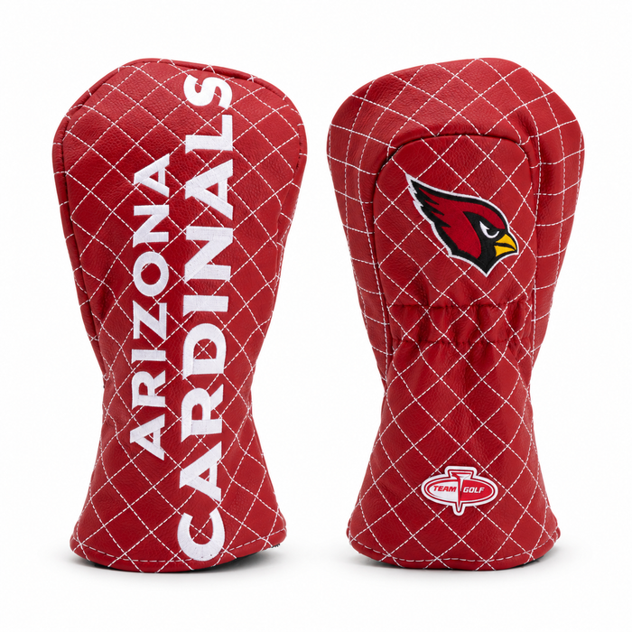 Arizona Cardinals Solid Quilted Fairway Headcover, front and back views