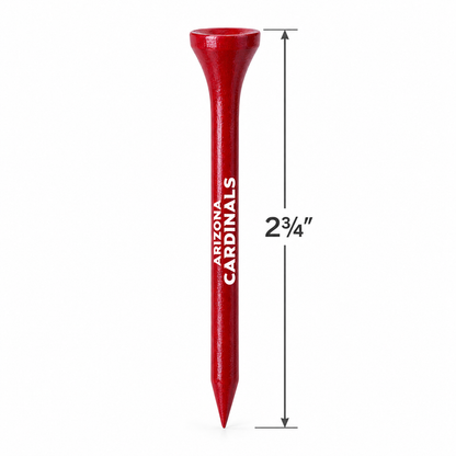 Cardinal red Arizona Cardinals golf tee with a 2¾-inch height measurement.