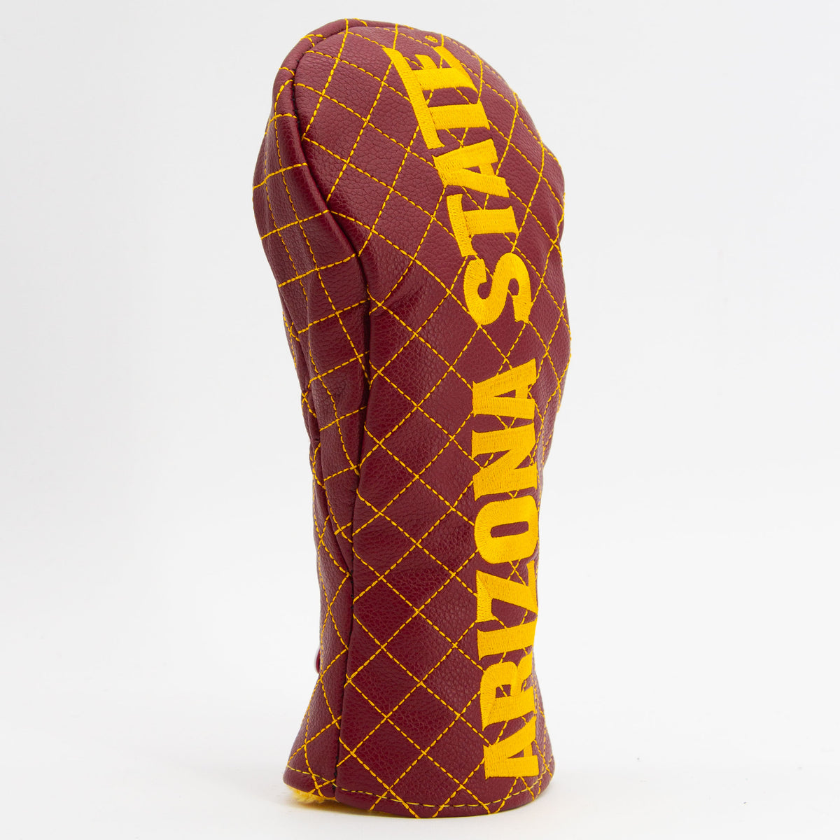 Arizona State Sun Devils Solid Quilted Fairway Headcover, close-up of the diamond stitching and textured exterior