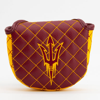 Arizona State Sun Devils Solid Quilted Mallet Putter Cover, front view