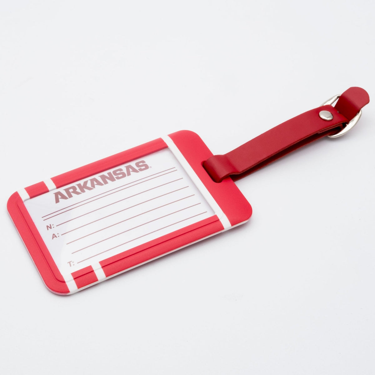 Arkansas Razorbacks plastic golf bag tag by Team Golf, product photo 2