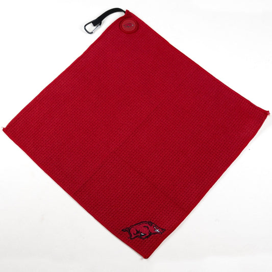 Arkansas Razorbacks NCAA Magnetic Embroidered Golf Towel – 15" x 15" - Club Rehab