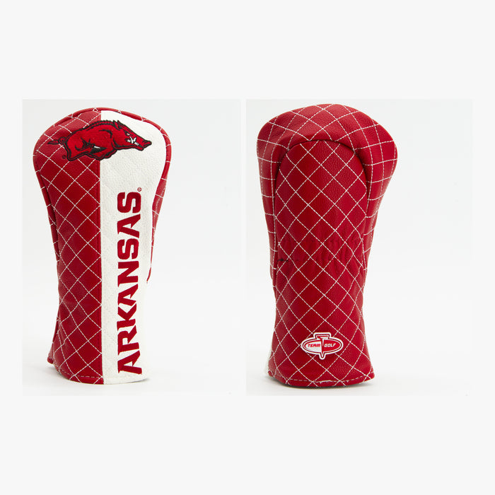 Arkansas Razorbacks Split Quilted Fairway Headcover, front and back views