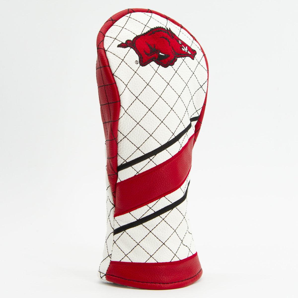 Arkansas Razorbacks Striped Quilted Fairway Headcover, angled view