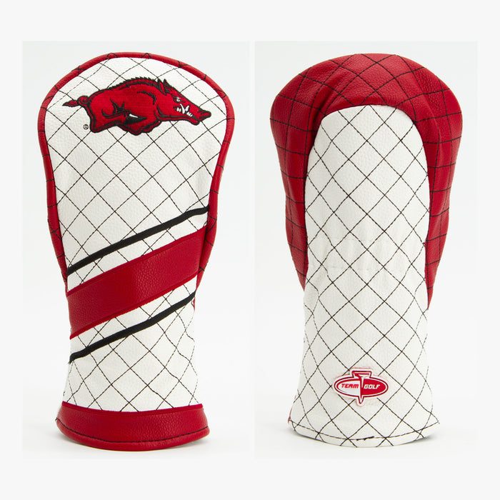 Arkansas Razorbacks Striped Quilted Fairway Headcover, front and back views
