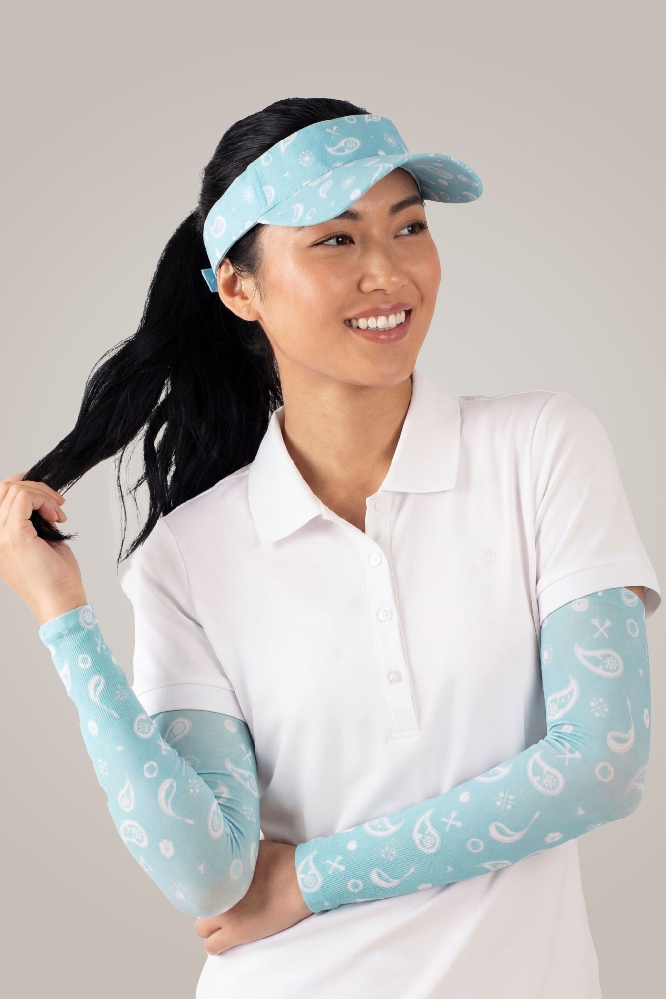 Arm Sun Sleeves UV Protection Aqua Blue - Club Rehab