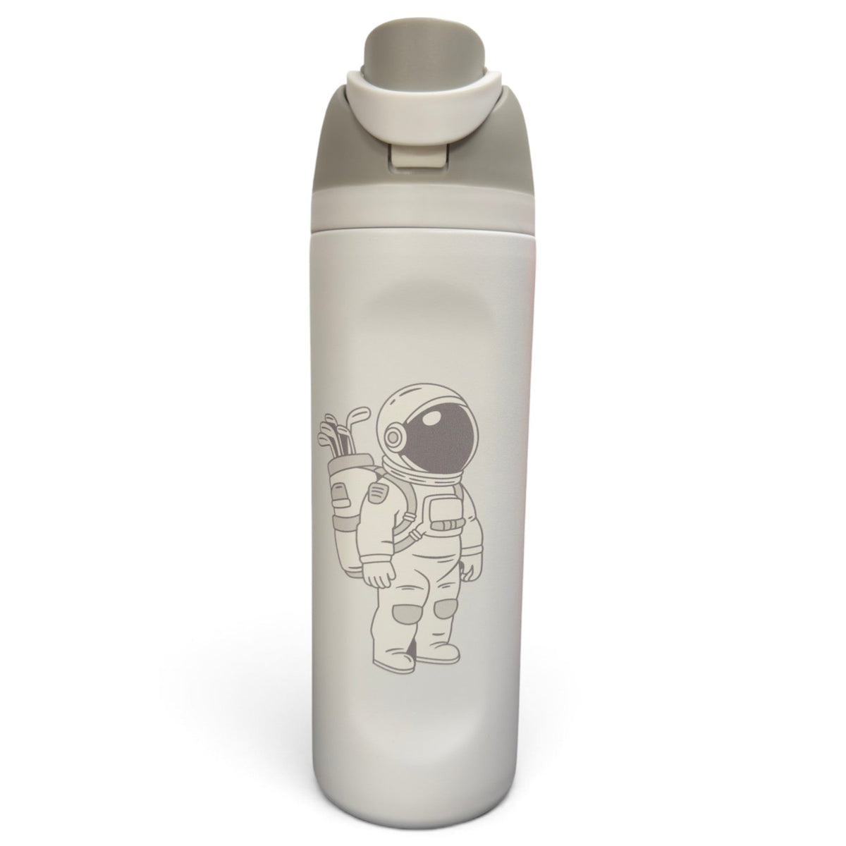 Astronaut Walker (White Out) Hydration Bottle | 24oz Insulated Stainless Steel | Flip Straw Lid w/ Handle - Club Rehab