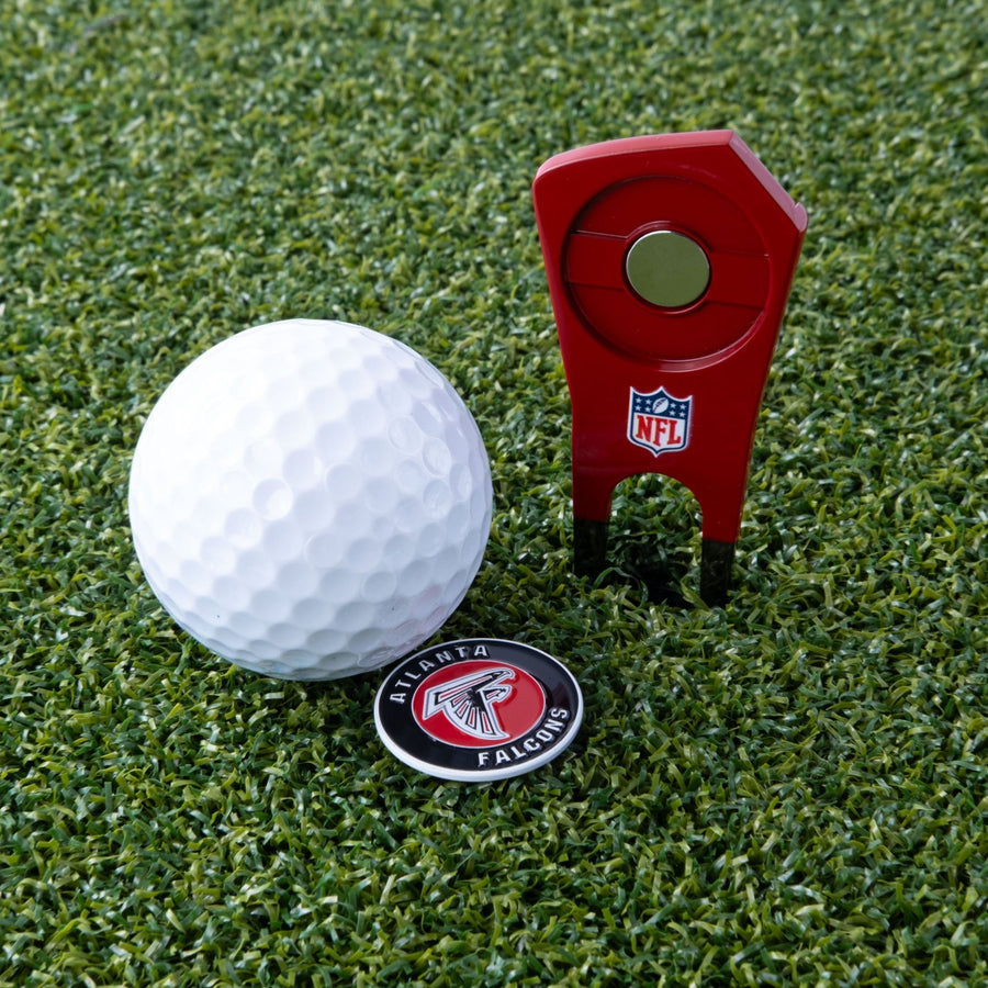 Atlanta Falcons tool and its round marker on the green
