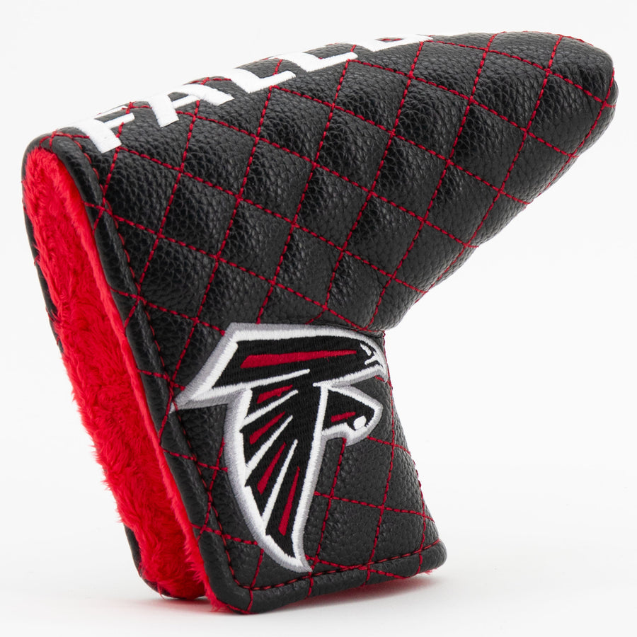 Atlanta Falcons solid quilted blade putter cover: original opening and lining detail