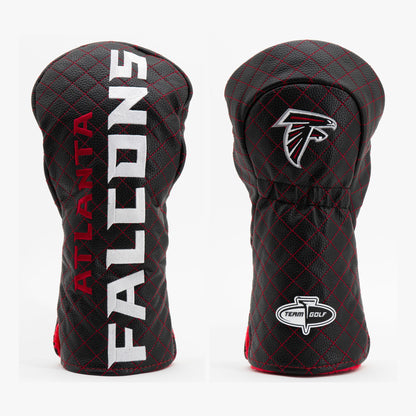 Atlanta Falcons Solid Quilted Driver Headcover, front and back views