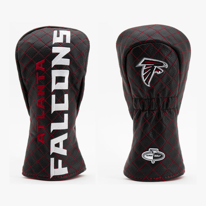 Atlanta Falcons Solid Quilted Fairway Headcover, front and back views