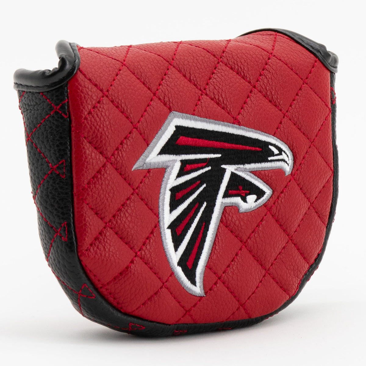Atlanta Falcons Solid Quilted Mallet Putter Cover, angled view