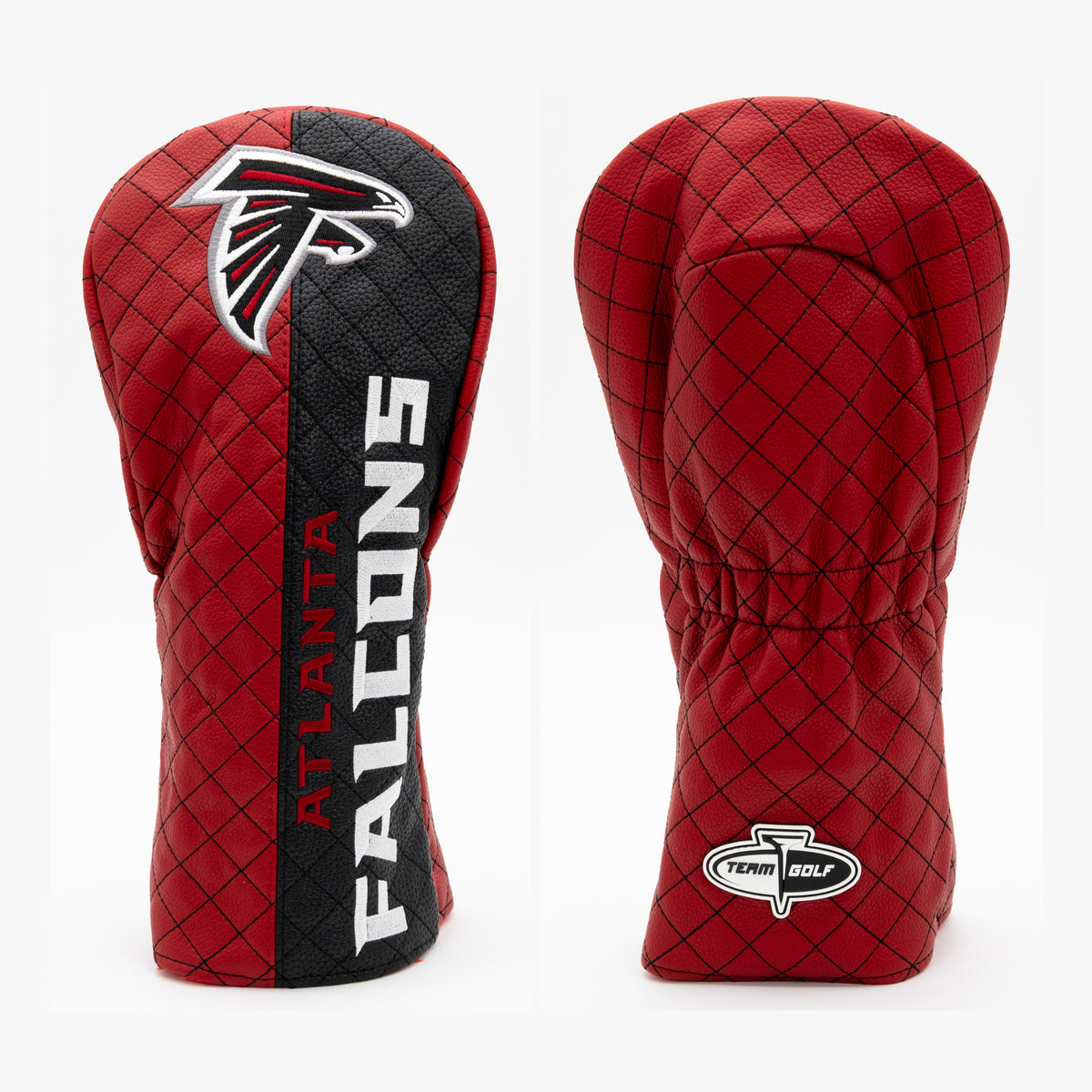 Atlanta Falcons Split Quilted Driver Headcover, front and back views