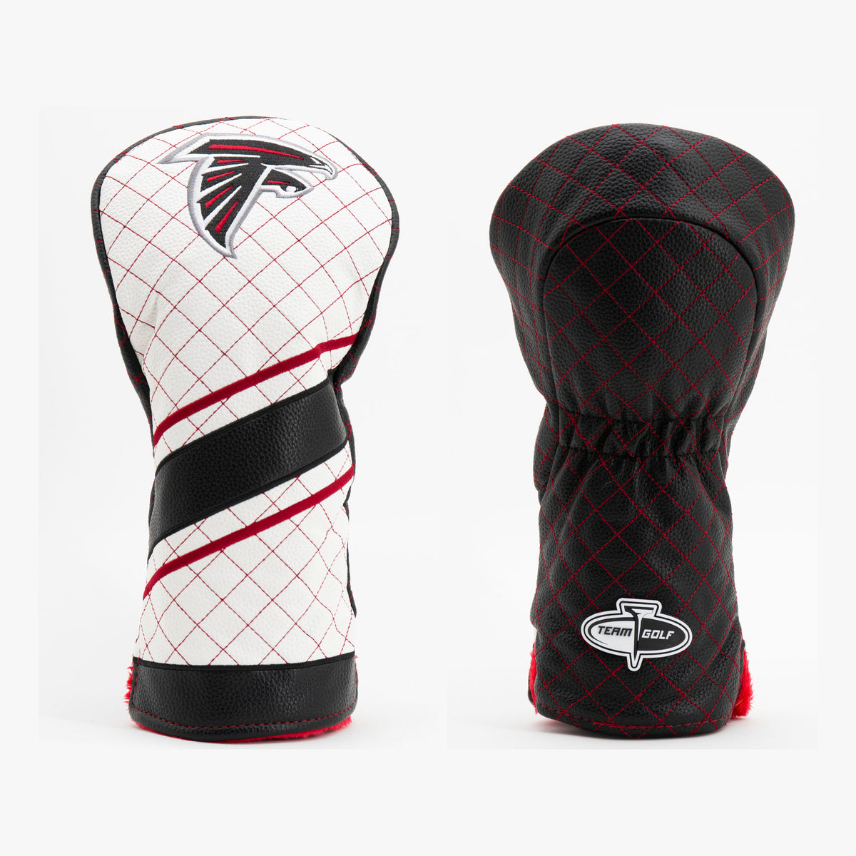 Atlanta Falcons Striped Quilted Driver Headcover, front and back views