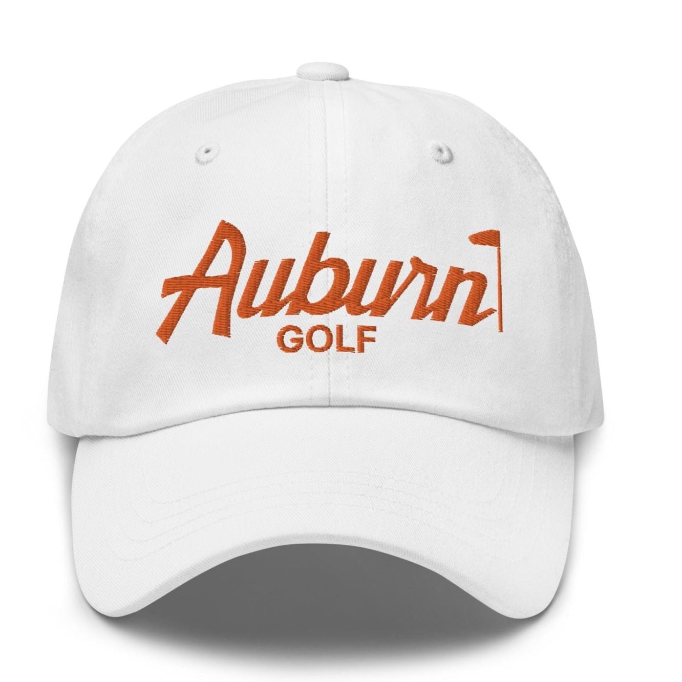 Auburn Golf Vintage Sports Script Dad Hat - White - Club Rehab