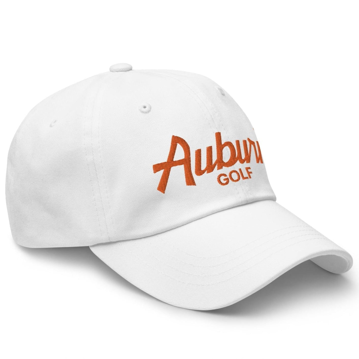 Auburn Golf Vintage Sports Script Dad Hat - White - Club Rehab