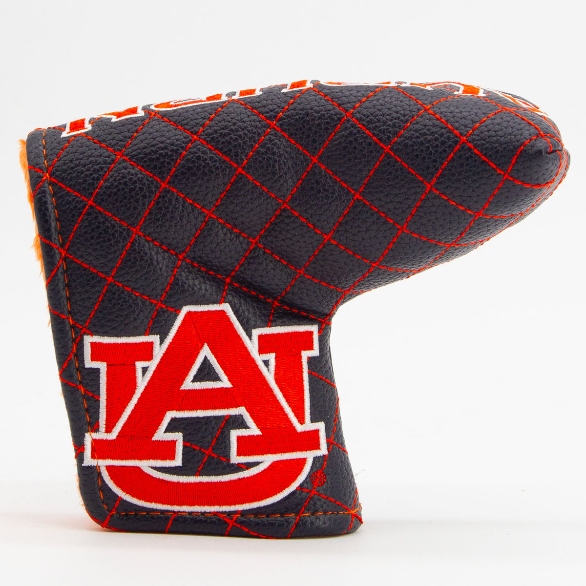 Auburn Tigers Solid Quilted Blade Putter Cover, front view