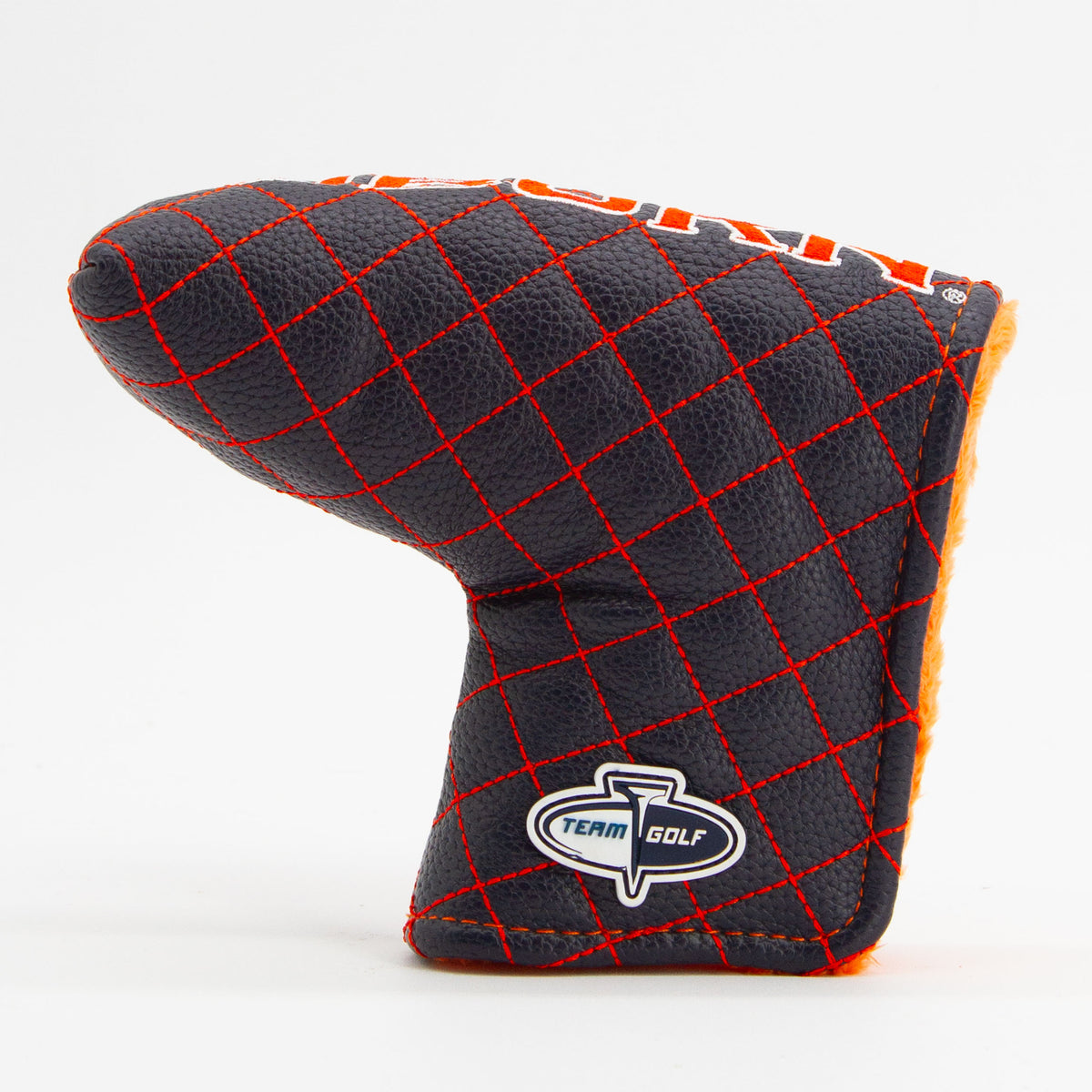 Auburn Tigers Solid Quilted Blade Putter Cover, back view