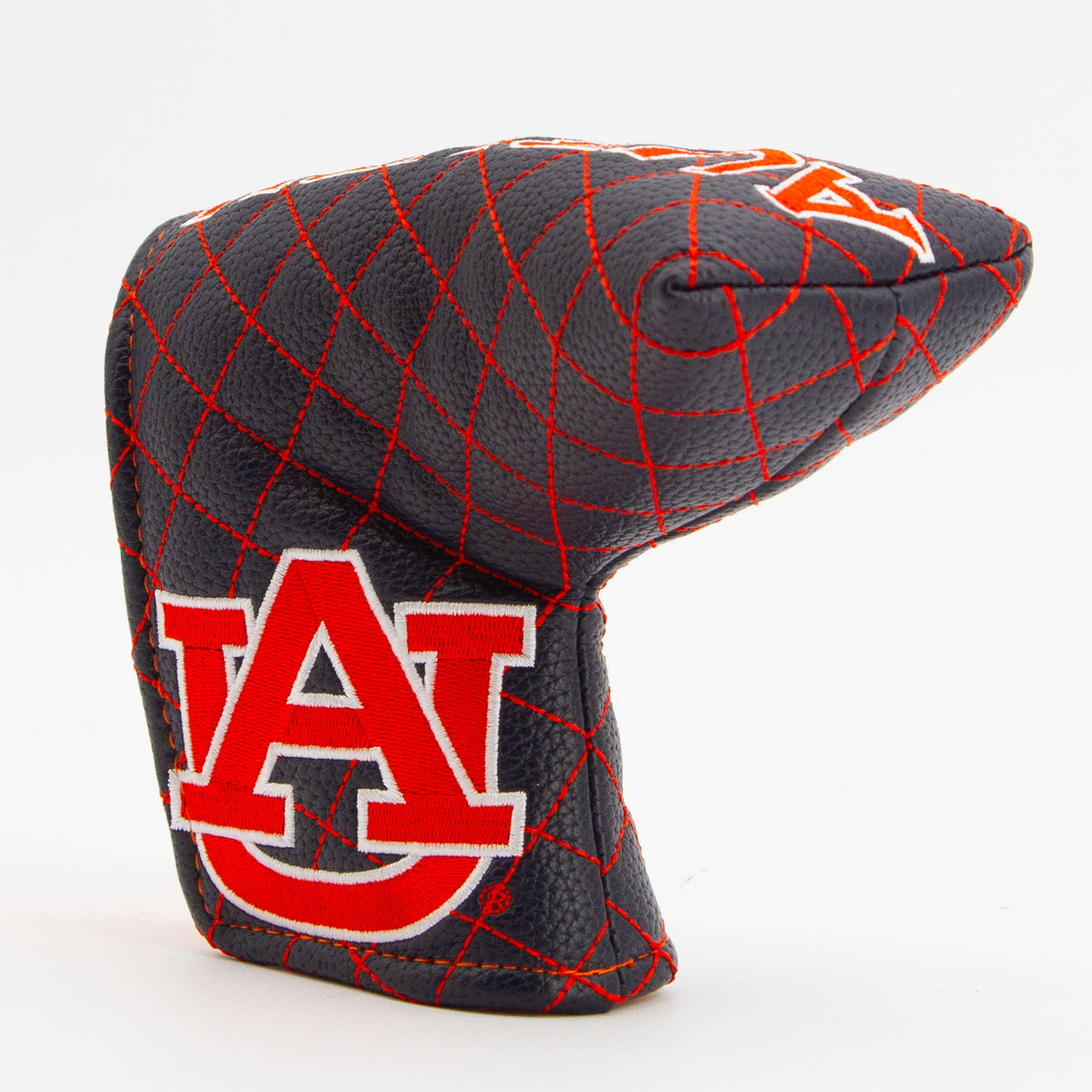 Auburn Tigers Solid Quilted Blade Putter Cover, angled view