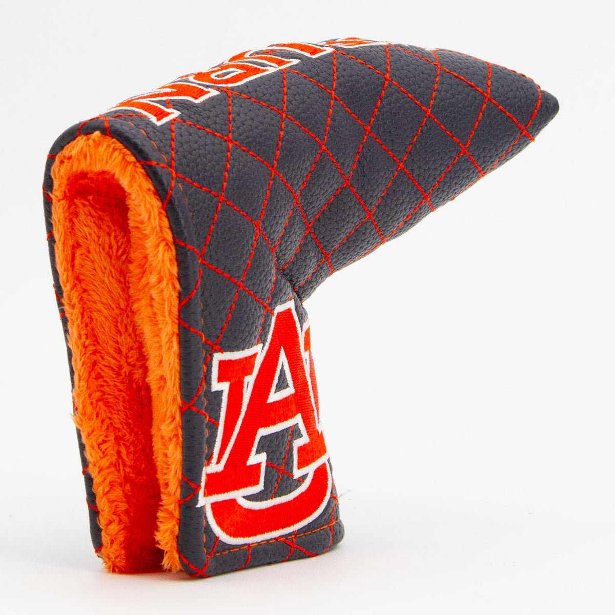 Auburn Tigers Solid Quilted Blade Putter Cover, opening detail