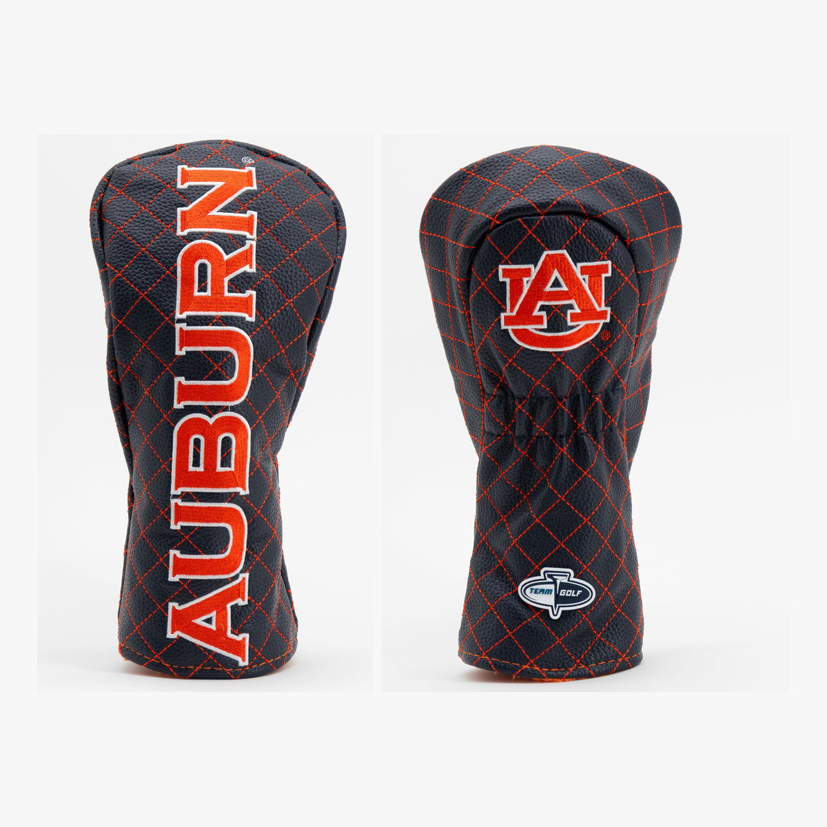 Auburn Tigers Solid Quilted Fairway Headcover, front and back views