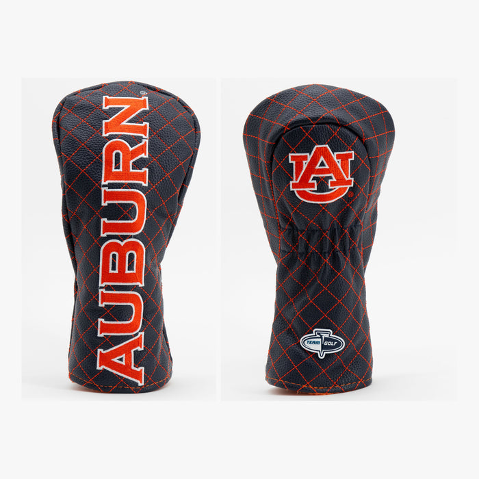 Auburn Tigers Solid Quilted Fairway Headcover, front and back views