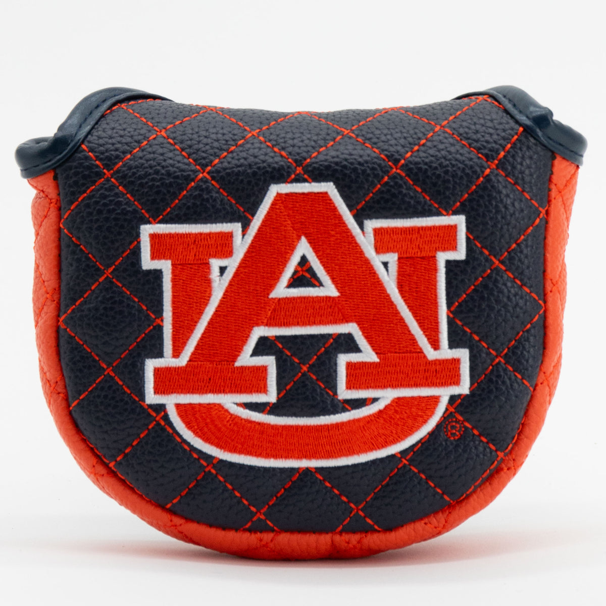 Auburn Tigers Solid Quilted Mallet Putter Cover, front view