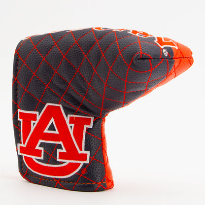 Auburn Tigers Split Quilted Blade Putter Cover, angled view