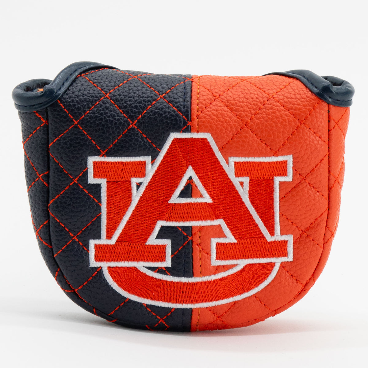 Auburn Tigers Split Quilted Mallet Putter Cover, front view