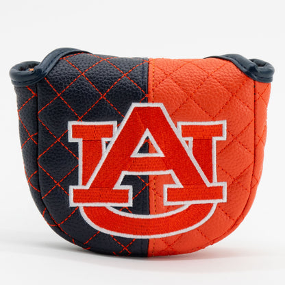 Auburn Tigers Split Quilted Mallet Putter Cover, front view