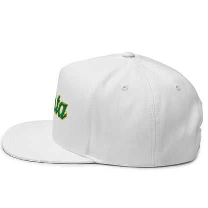 Augusta Vintage Sports Script Embroidered Flat Brim Bill Golf 5 Panel Snapback Hat
