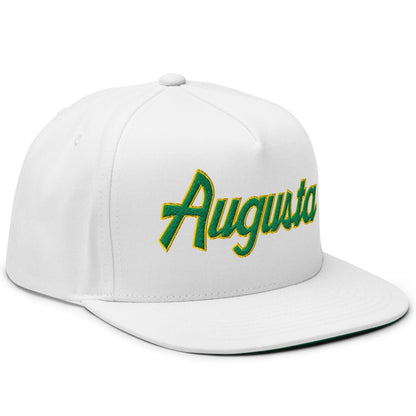 Augusta Vintage Sports Script Embroidered Flat Brim Bill Golf 5 Panel Snapback Hat - Club Rehab