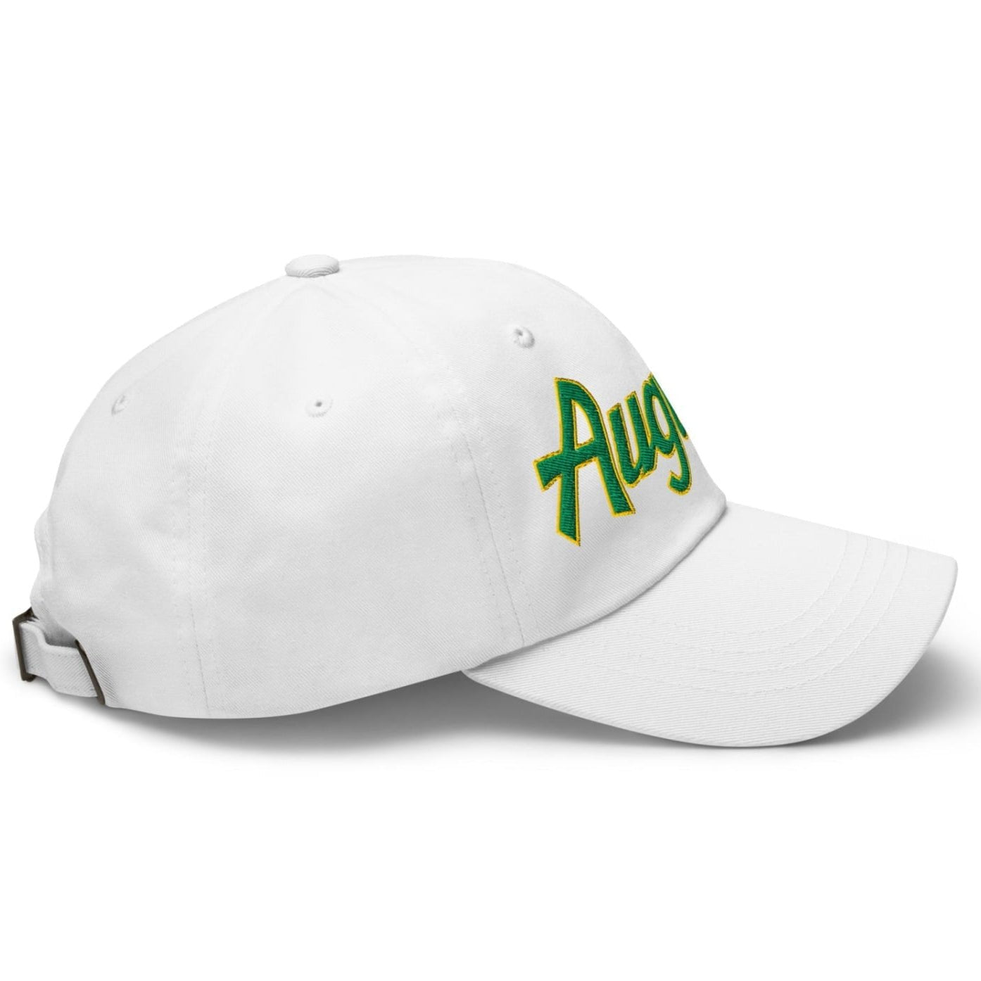 Augusta Vintage Sports Script Embroidered Golf Dad Hat - White - Club Rehab