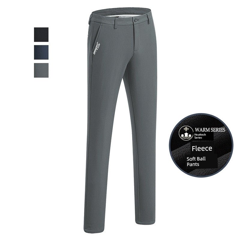 Autumn and Winter Pants Fleece - lined Warm Men's Clothing Golf - Dark gray 29 - Club Rehab