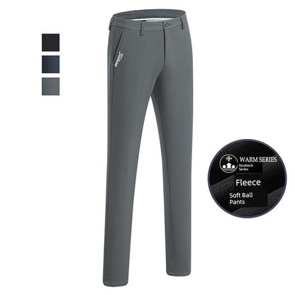Autumn and Winter Pants Fleece - lined Warm Men's Clothing Golf - Dark gray 29 - Club Rehab