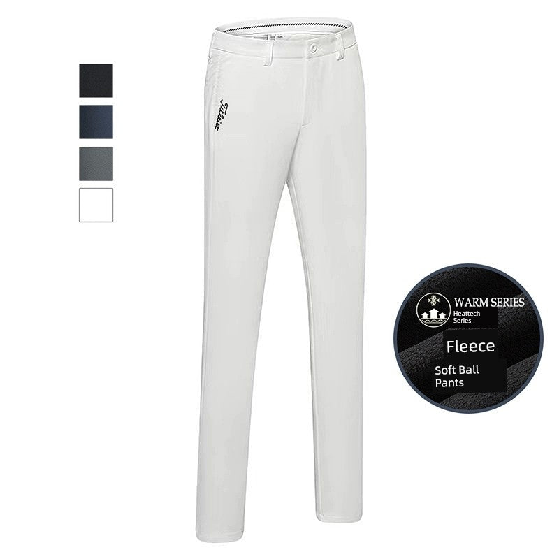 Autumn and Winter Pants Fleece - lined Warm Men's Clothing Golf - Dark gray 29 - Club Rehab