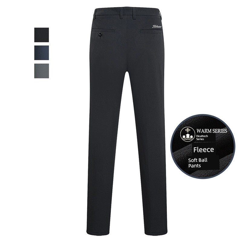 Autumn and Winter Pants Fleece - lined Warm Men's Clothing Golf - Dark gray 29 - Club Rehab
