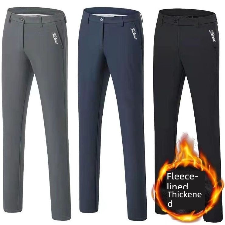 Autumn and Winter Pants Fleece - lined Warm Men's Clothing Golf - Peacock Blue 30 - Club Rehab