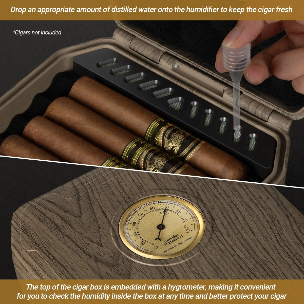 AWOTE Travel Cigar Humidor & Lighter Set - Club Rehab - Cigar AccessoriesBrownAWOTE Travel Cigar Humidor & Lighter Set