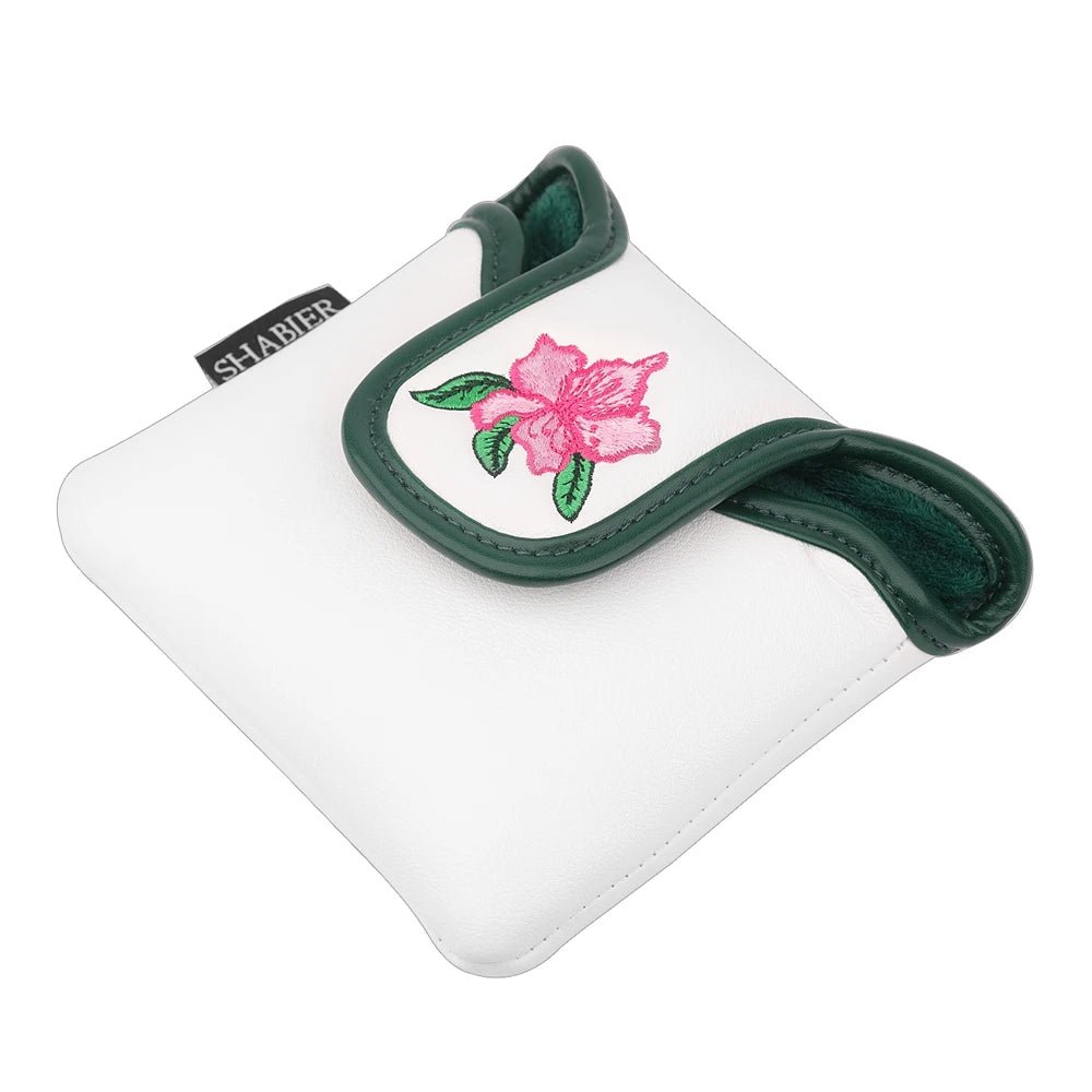 Azalea Bloom Mallet Putter Cover – Leather Edition - White - Club Rehab