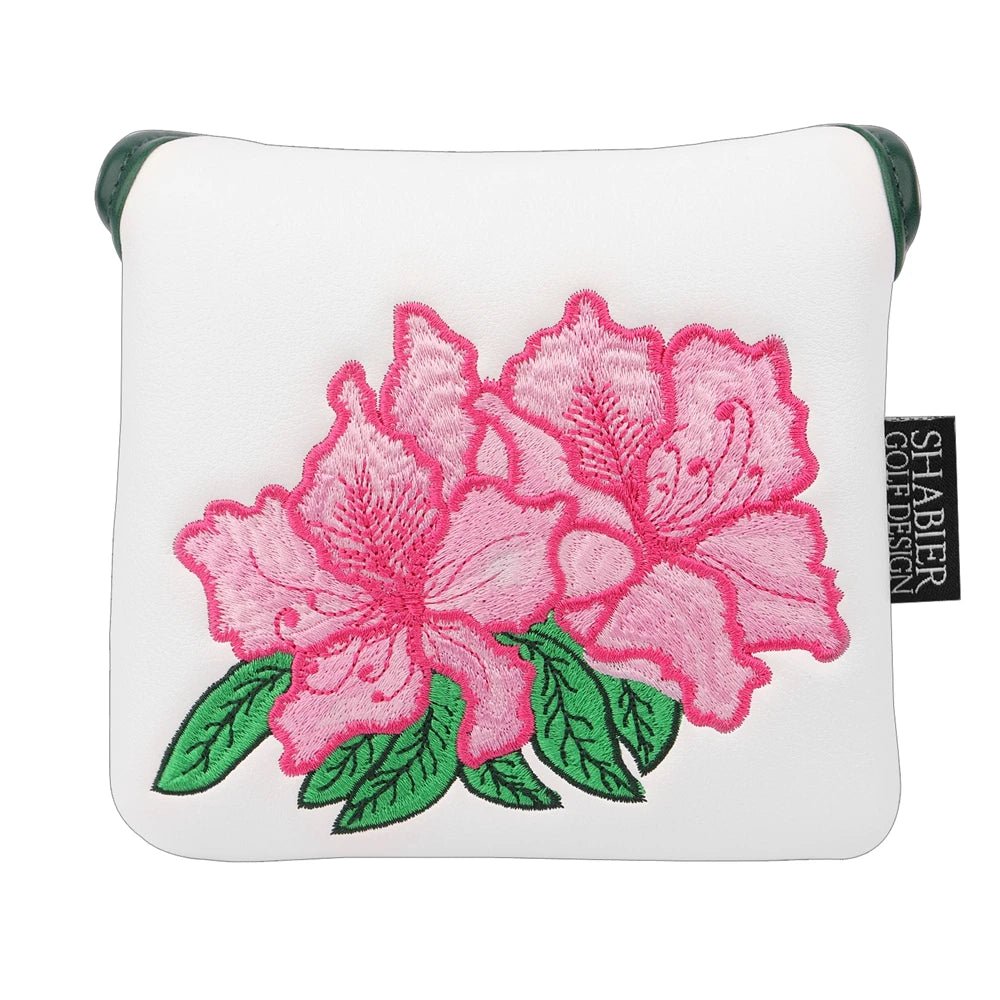 Azalea Bloom Mallet Putter Cover – Leather Edition - White - Club Rehab