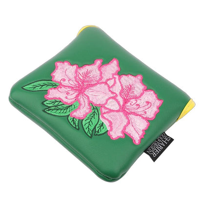 Azalea Bloom Mallet Putter Cover – Leather Edition - White - Club Rehab