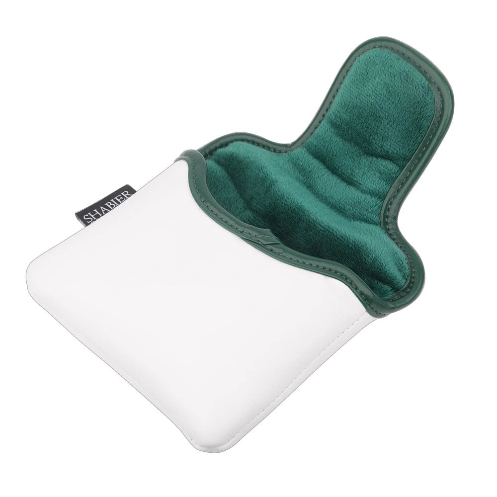 Azalea Bloom Mallet Putter Cover – Leather Edition - White - Club Rehab