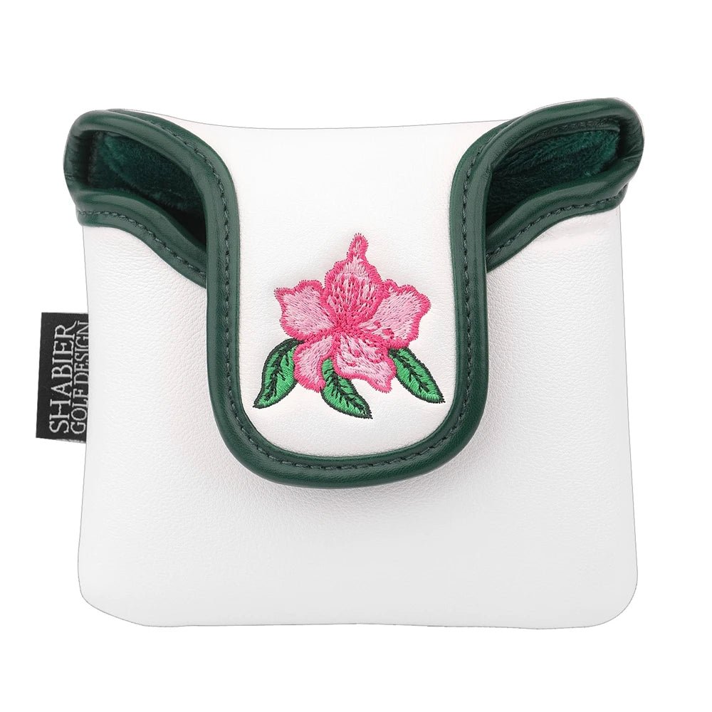 Azalea Bloom Mallet Putter Cover – Leather Edition - White - Club Rehab