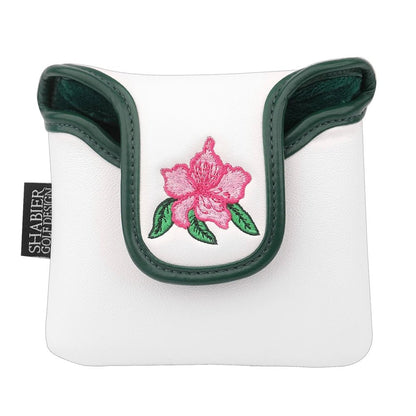 Azalea Bloom Mallet Putter Cover – Leather Edition - White - Club Rehab